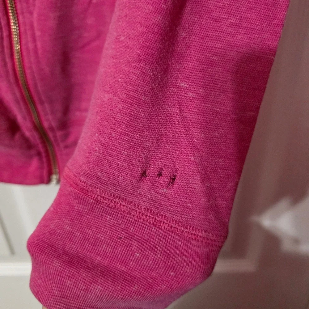 Nike Womens Just Do It Full Zip Hoodie Pink Heathered Athletic Jacket Small